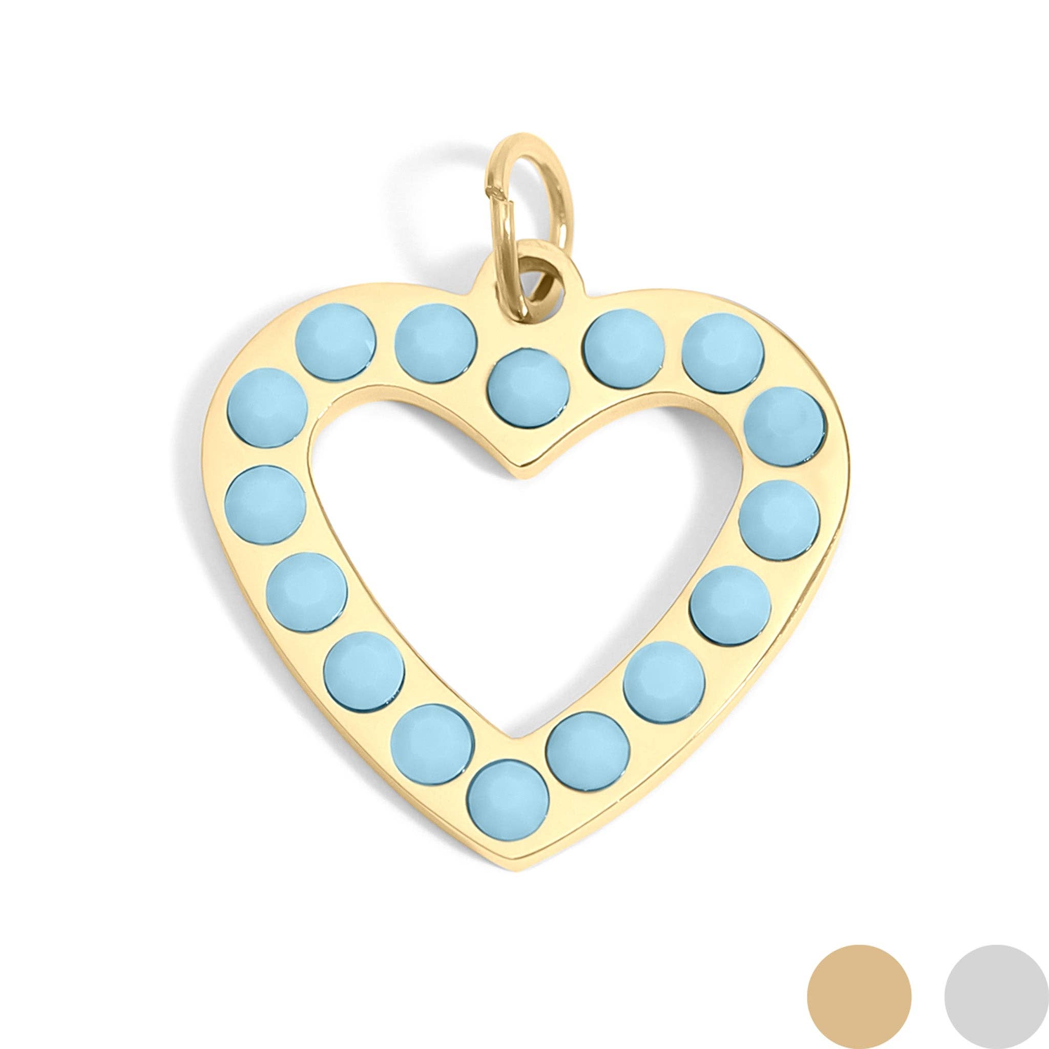 Turquoise Stone Heart Charm - C196