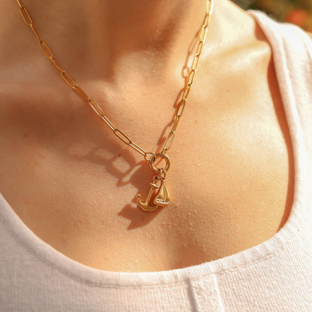 Paperclip Charm Holder Necklace - N85