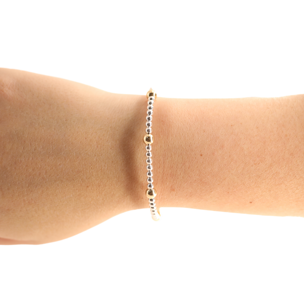 Olive Bracelet in Silver with Gold: Standard 6.75 inch