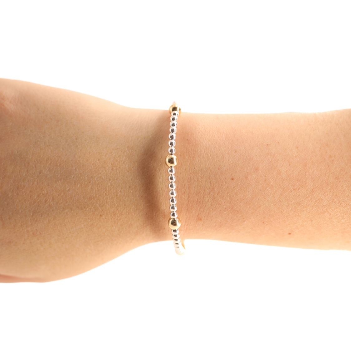 Olive Bracelet in Silver with Gold: Standard 6.75 inch
