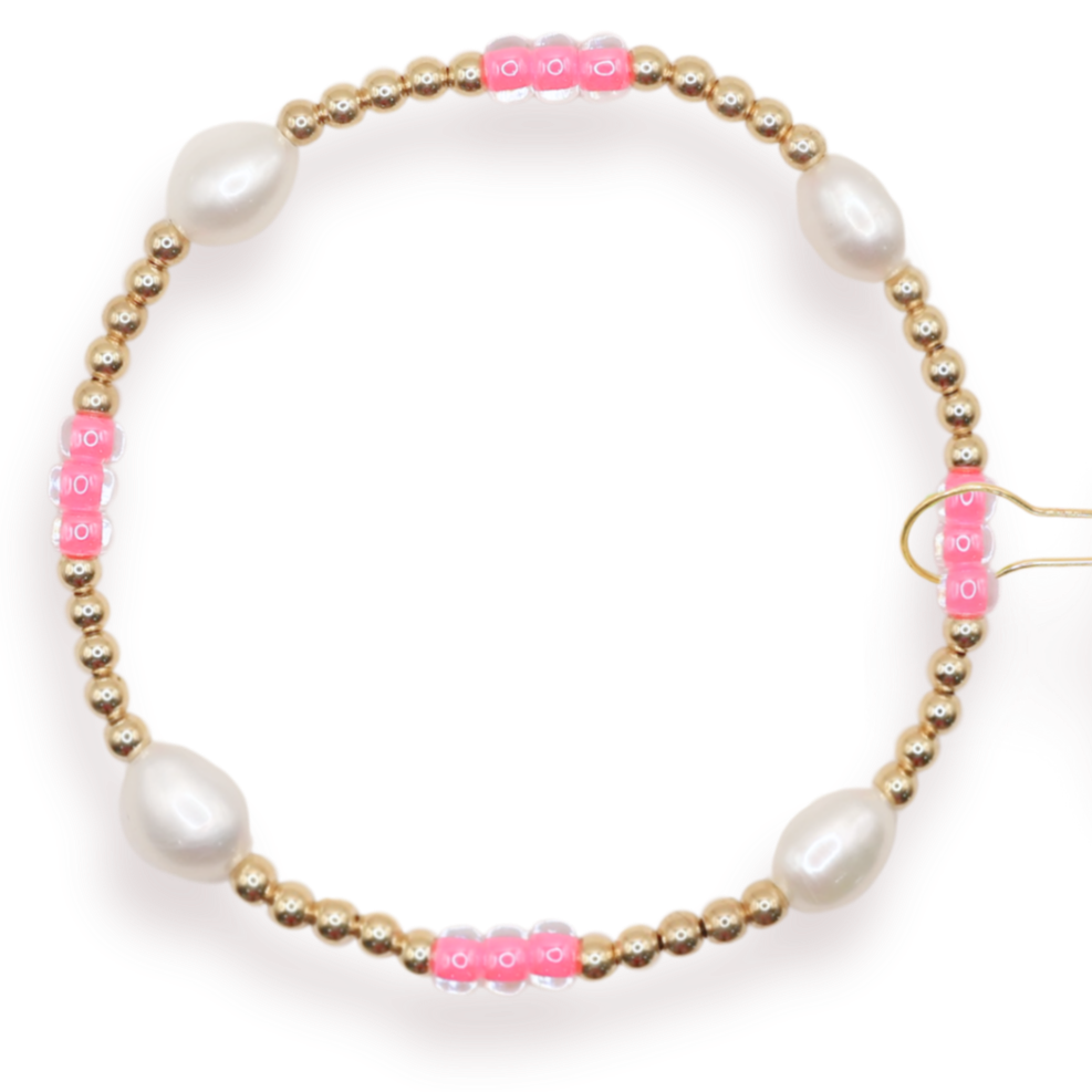 Hot Pink Pearl Poppi Bracelet - S80