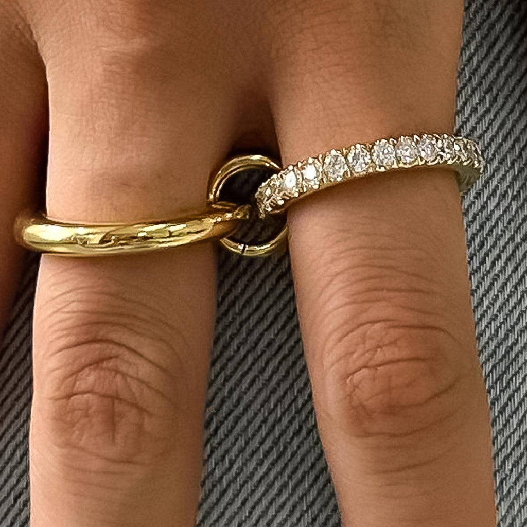 CZ Double Hoop Stack Ring - A85
