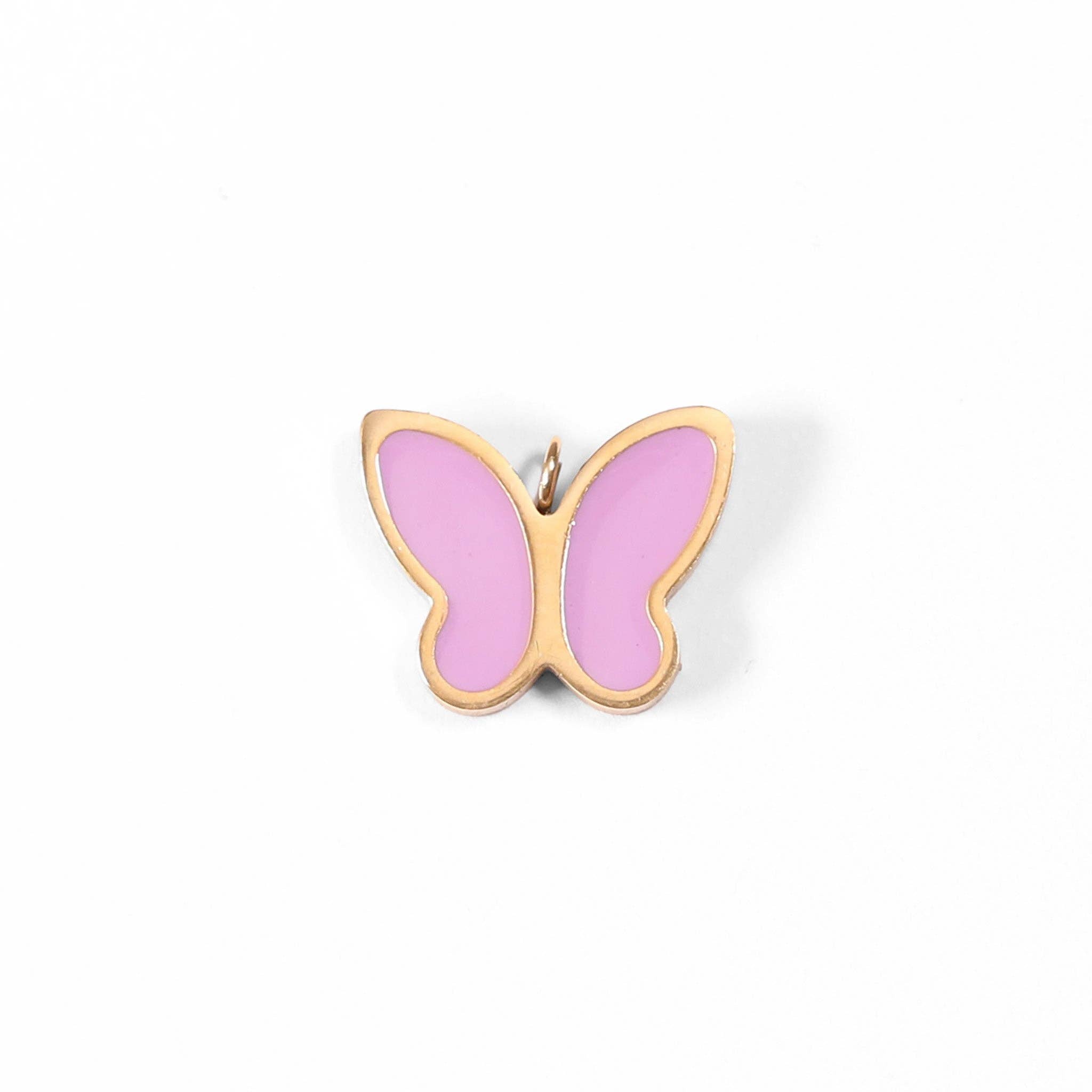 Pink Butterfly Charm - C193
