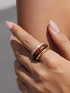 Jasper Stone Mixed Set Ring - A127
