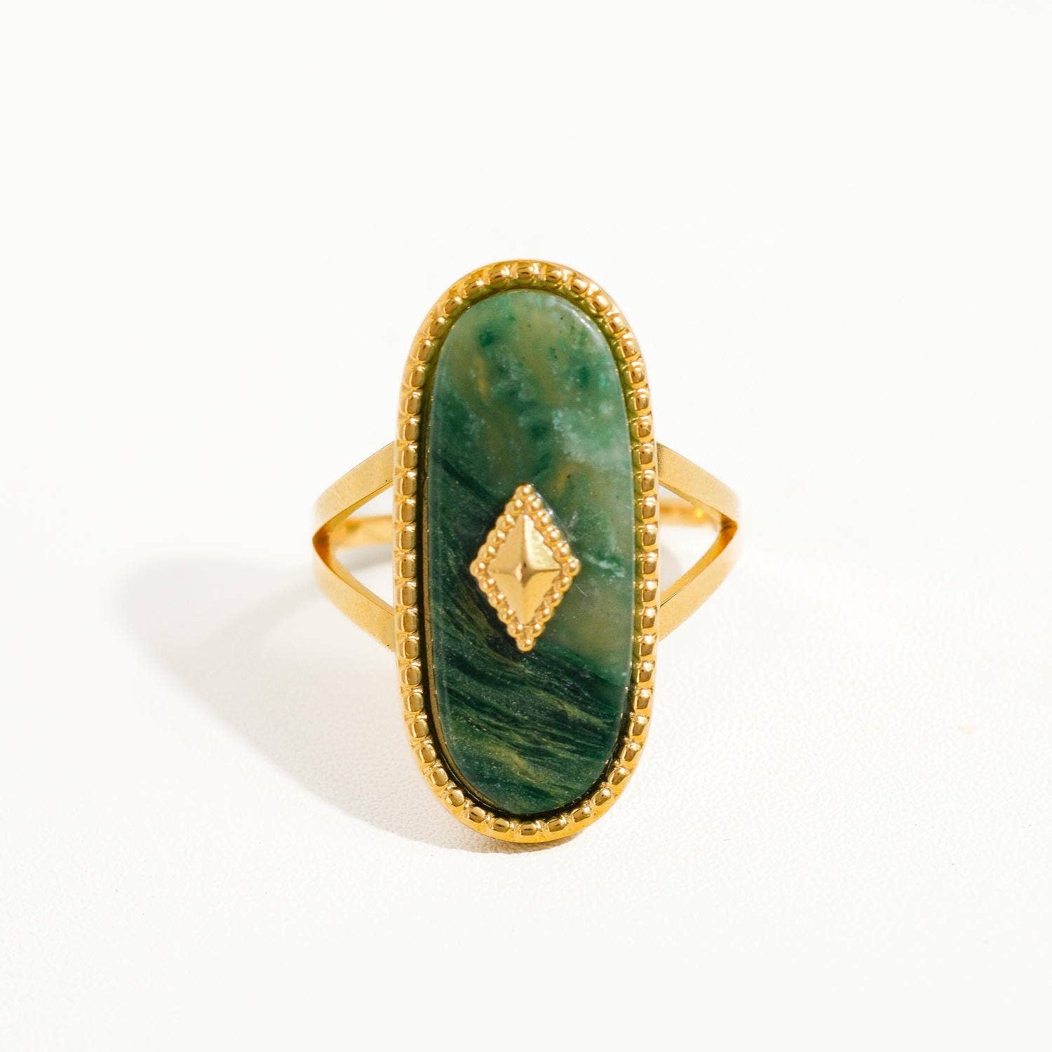 Lapis Lazuli Natural Stone Adjustable Ring - A45