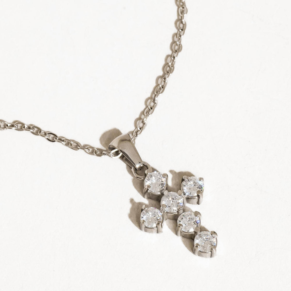 Silver Dainty Cross Necklace - N96