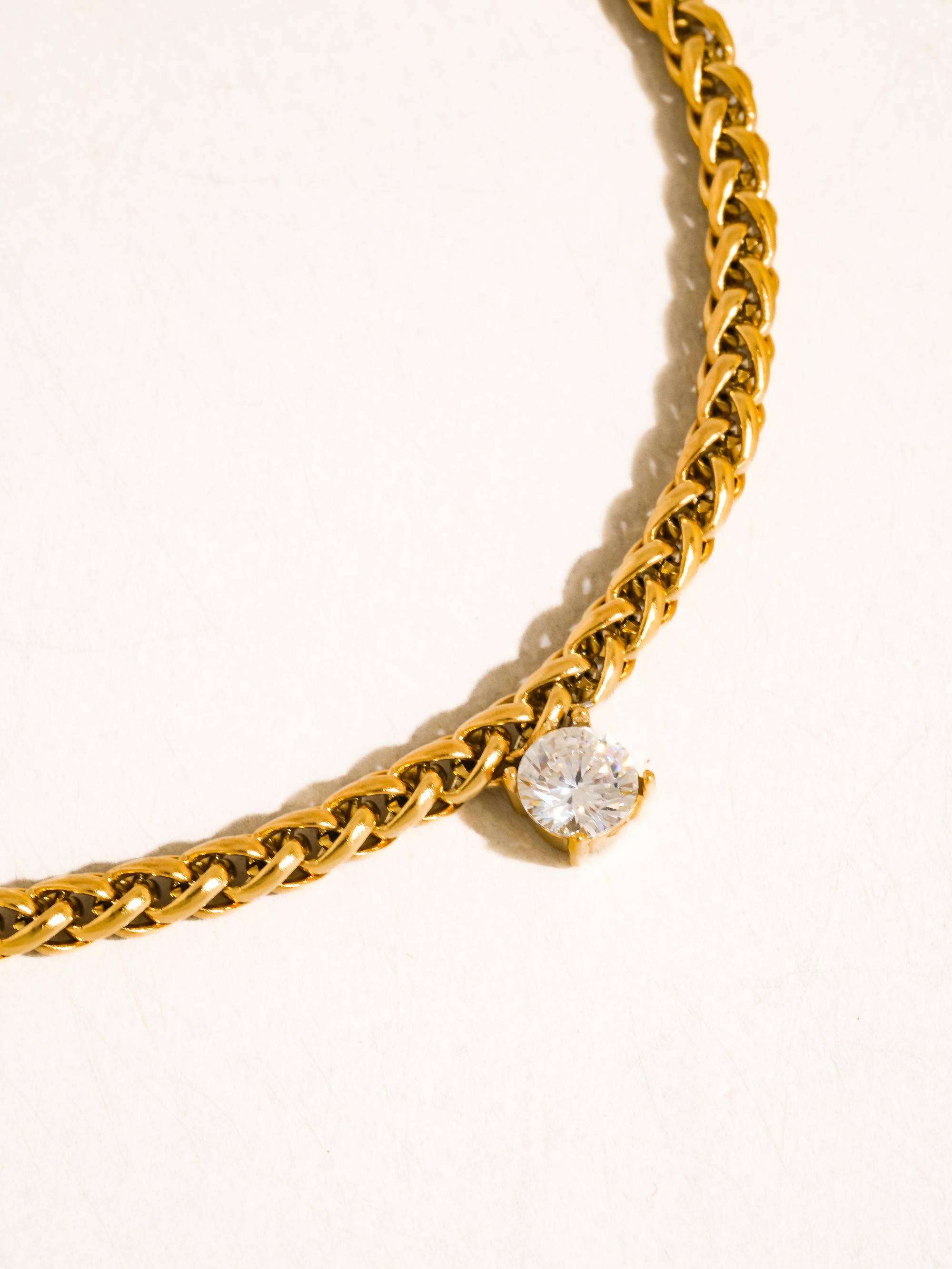 Braided Diamond Tear Bracelet - SS32