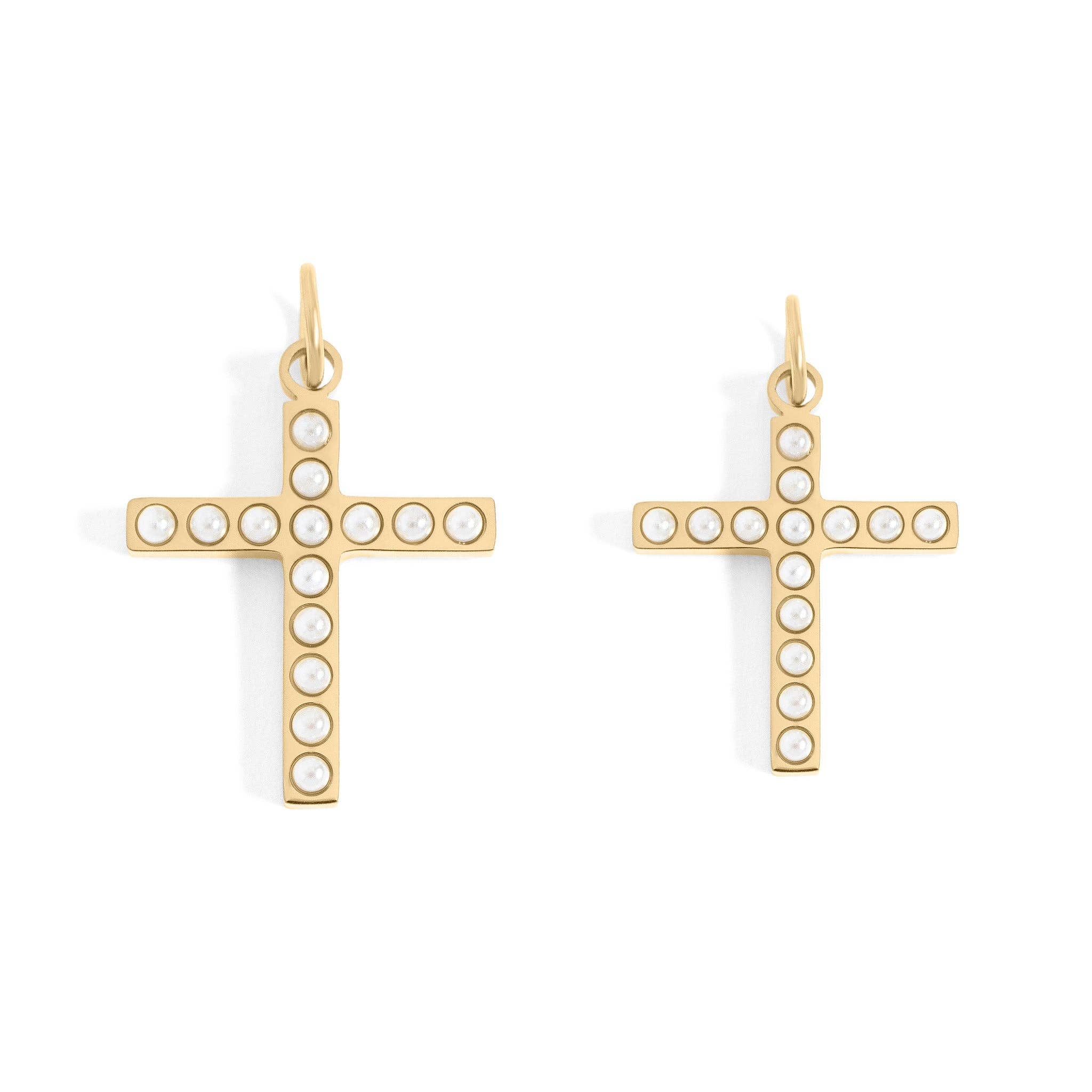Cross Pearl Charm - C133