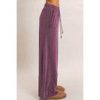 Wide Leg Mineral Wash Pants: BLACK
