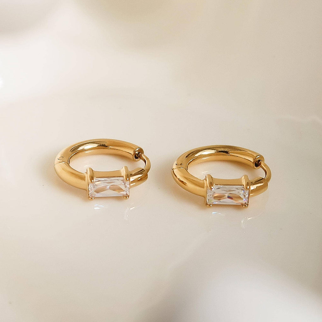 Diamond Crush Huggie Earrings - E102