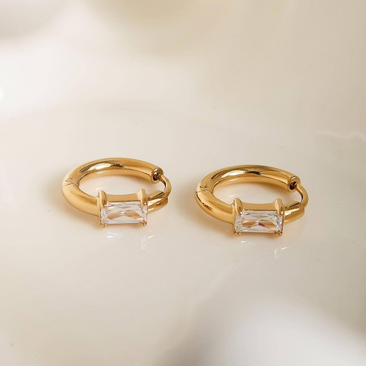Diamond Crush Huggie Earrings - E102