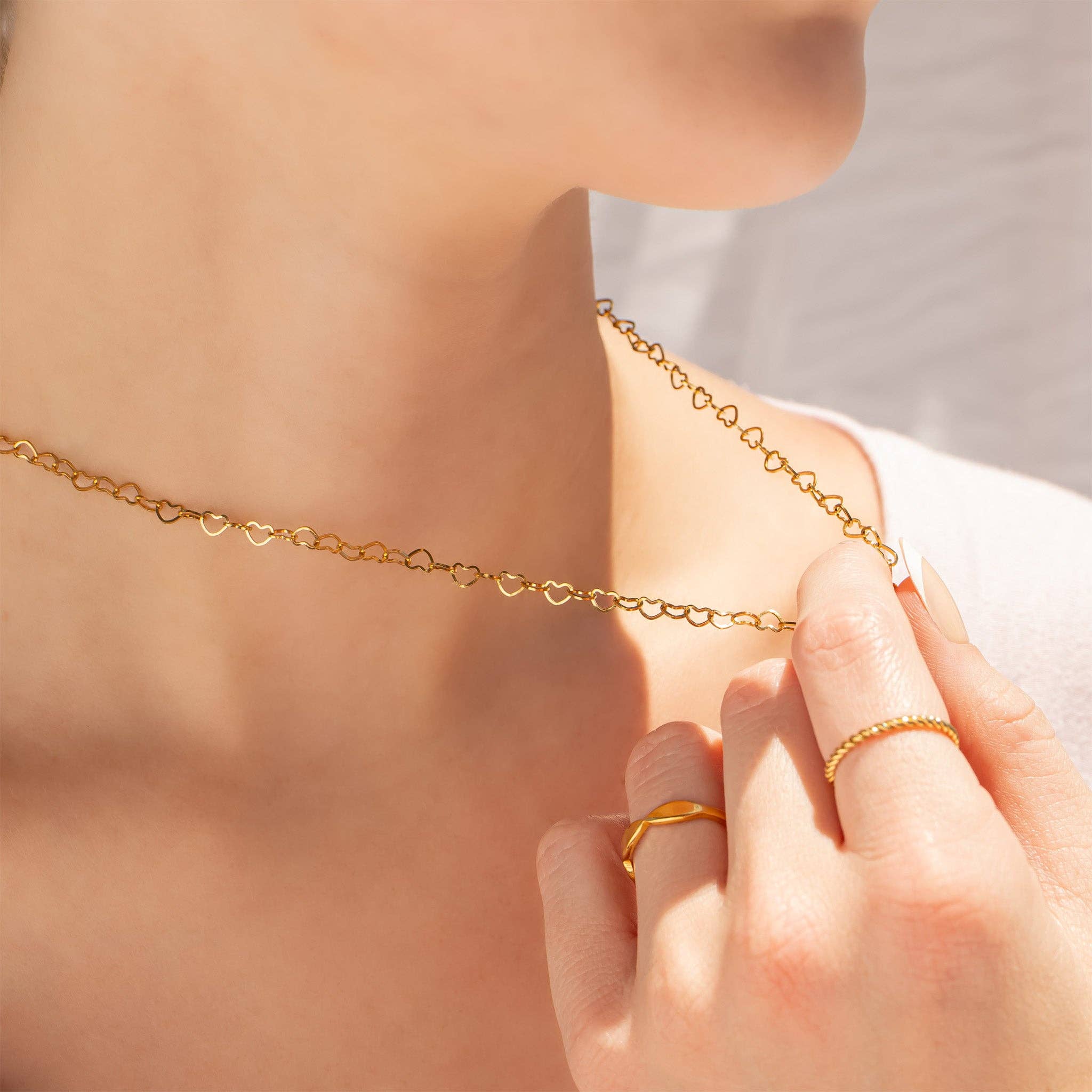 Golden Love Link Necklace - N40