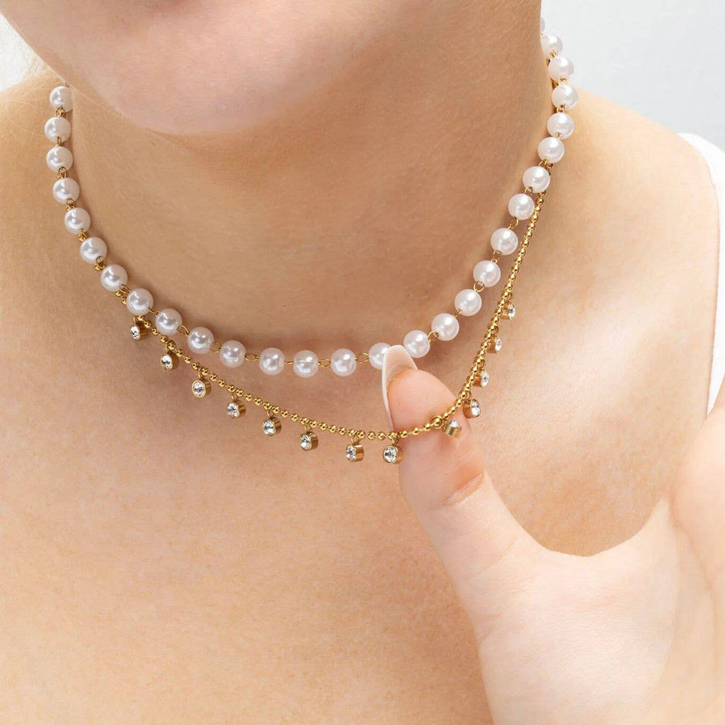 Round Stone Dangle Necklace - N29