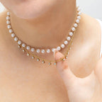 Round Stone Dangle Necklace - N29