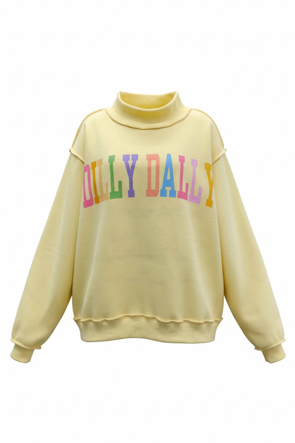 DILLYDALLY | Graphic Reversible Sweatshirt: Butter yellow