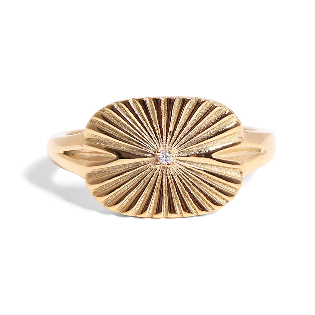 Gold Sunburst Ring - A26