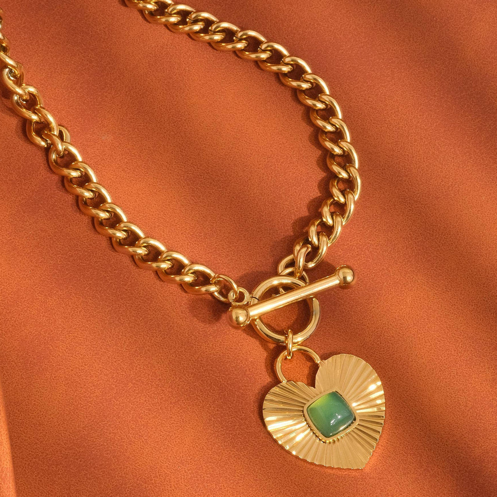 Après Green Heart Chain Necklace - N98