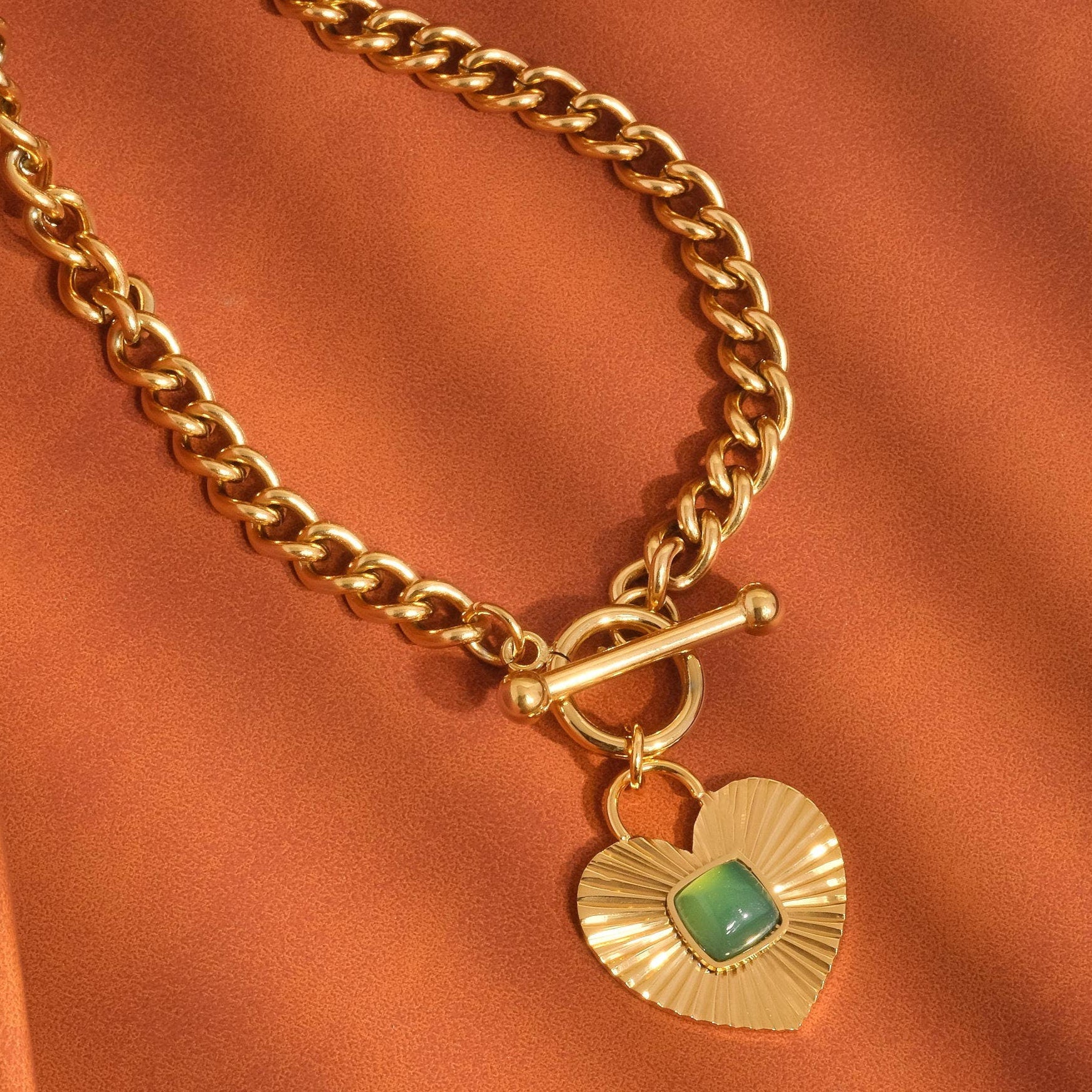Après Green Heart Chain Necklace - N98