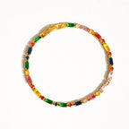 Gold Multicolor CZ Chain Bracelet - S140
