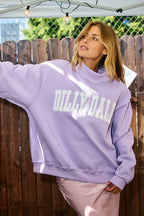 'DILLY DALLY' Mock Neck Sweatshirt: SAGE / L/XL