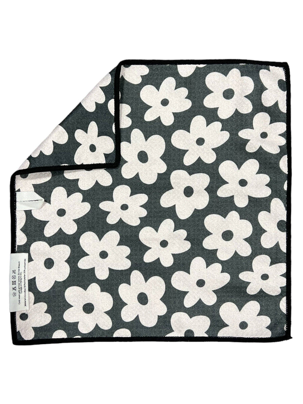 Lulus: Double-Sided Washcloth: Charcoal/Cream / 12x12 in. /