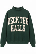 DECKTHEHALLS Reversible Mock-Neck Sweatshirt: FORREST GREEN /
