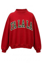 'FALALA' Applique Mock-Neck Sweatshirt: