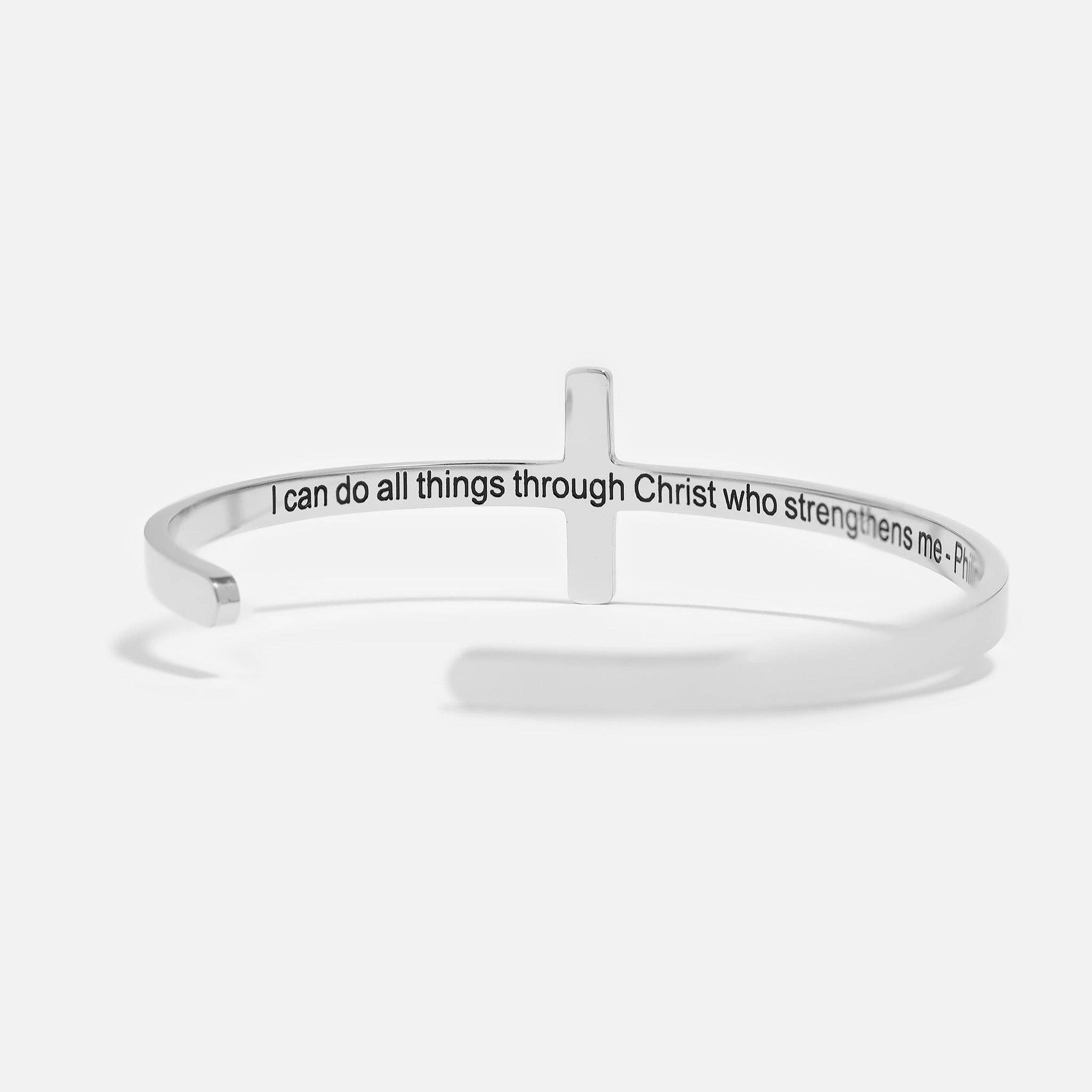 Golden Philippians 4:13 Cuff Bracelet - SS10