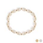 8mm Kiska Glass Pearl Stretch Bracelet: S158