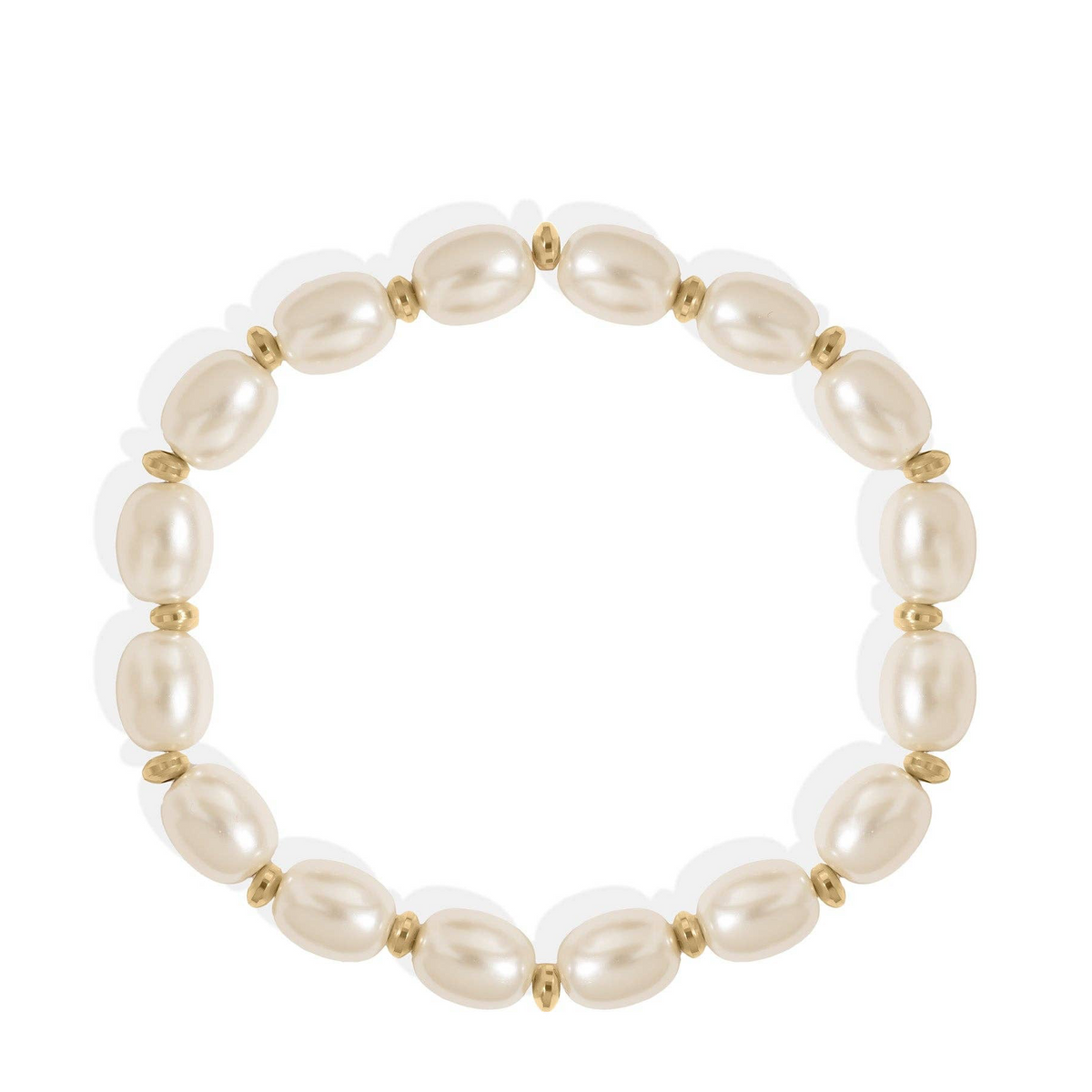 8mm Kiska Glass Pearl Stretch Bracelet: S158