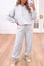 Allover Star Print Shift Hoodie & Sweatpants Set