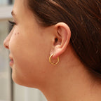 Rounded Geometric Hoop Earrings - E123