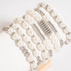Yellow Gold 8mm Kiska Glass Pearl Stretch Bracelet: S164