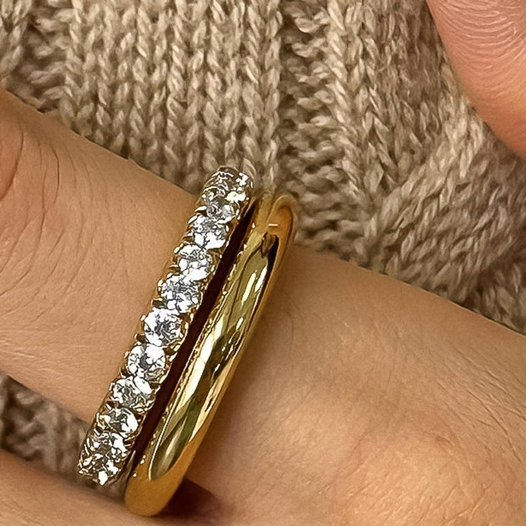 CZ Double Hoop Stack Ring - A85