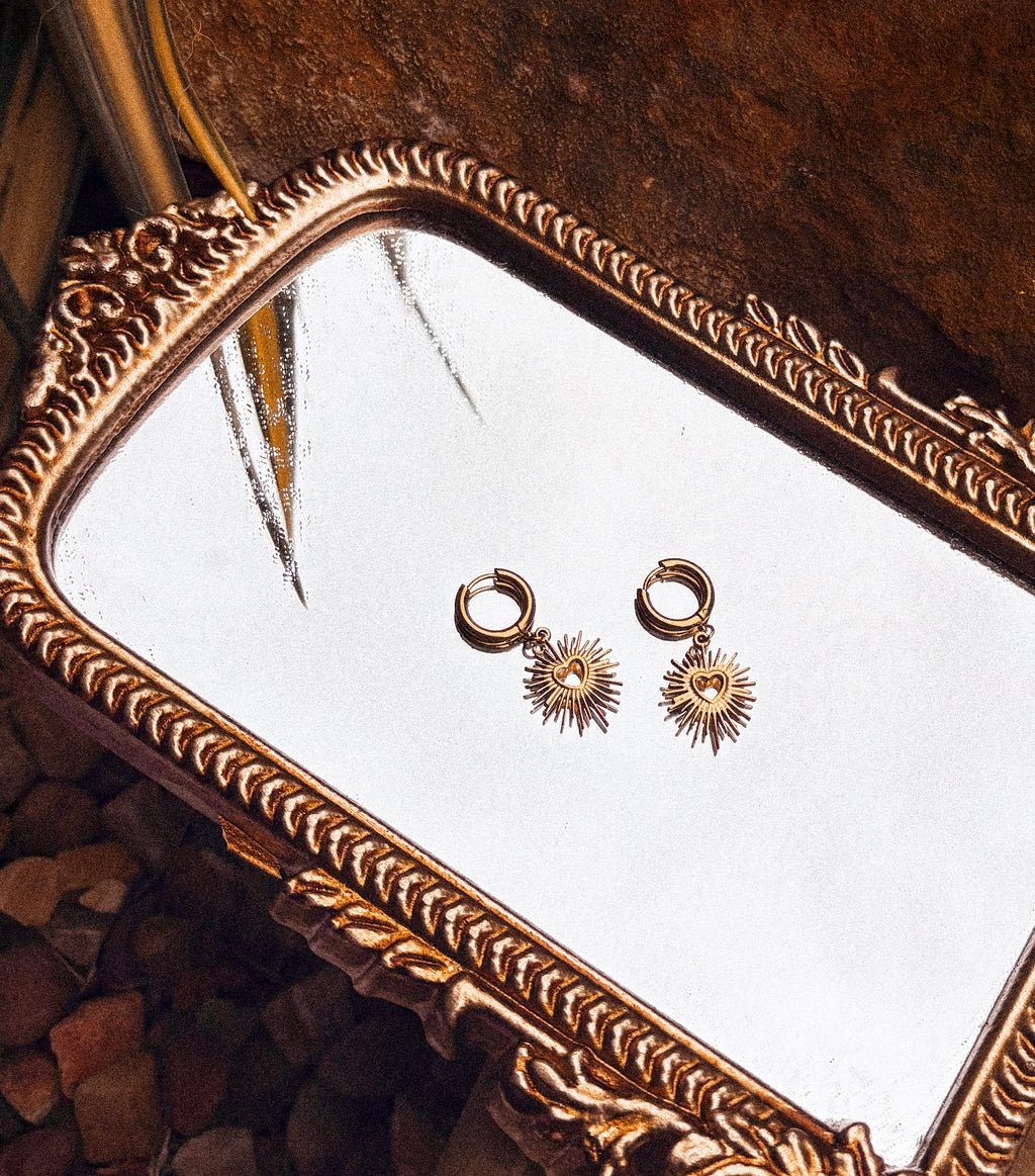 Sol Love Charm Huggies Hoop Earrings - E21