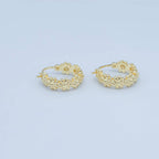 Daisy Flower Latch Hoop Earrings - E97