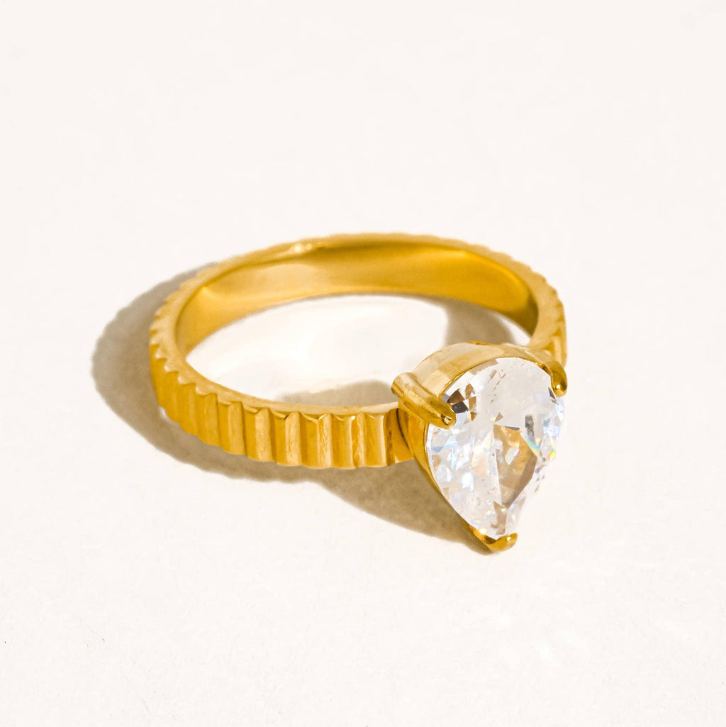 Staycation Statement Pear Stone Ring: A51