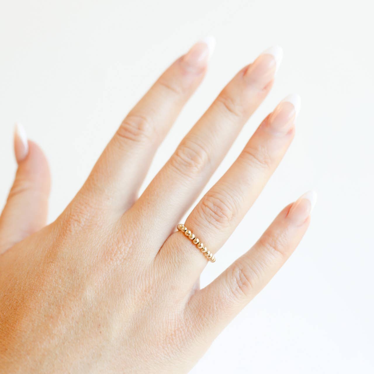 Ella Beaded Band Ring in Gold - B25