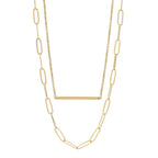 Paperclip Layered Blank Bar Necklace: N154