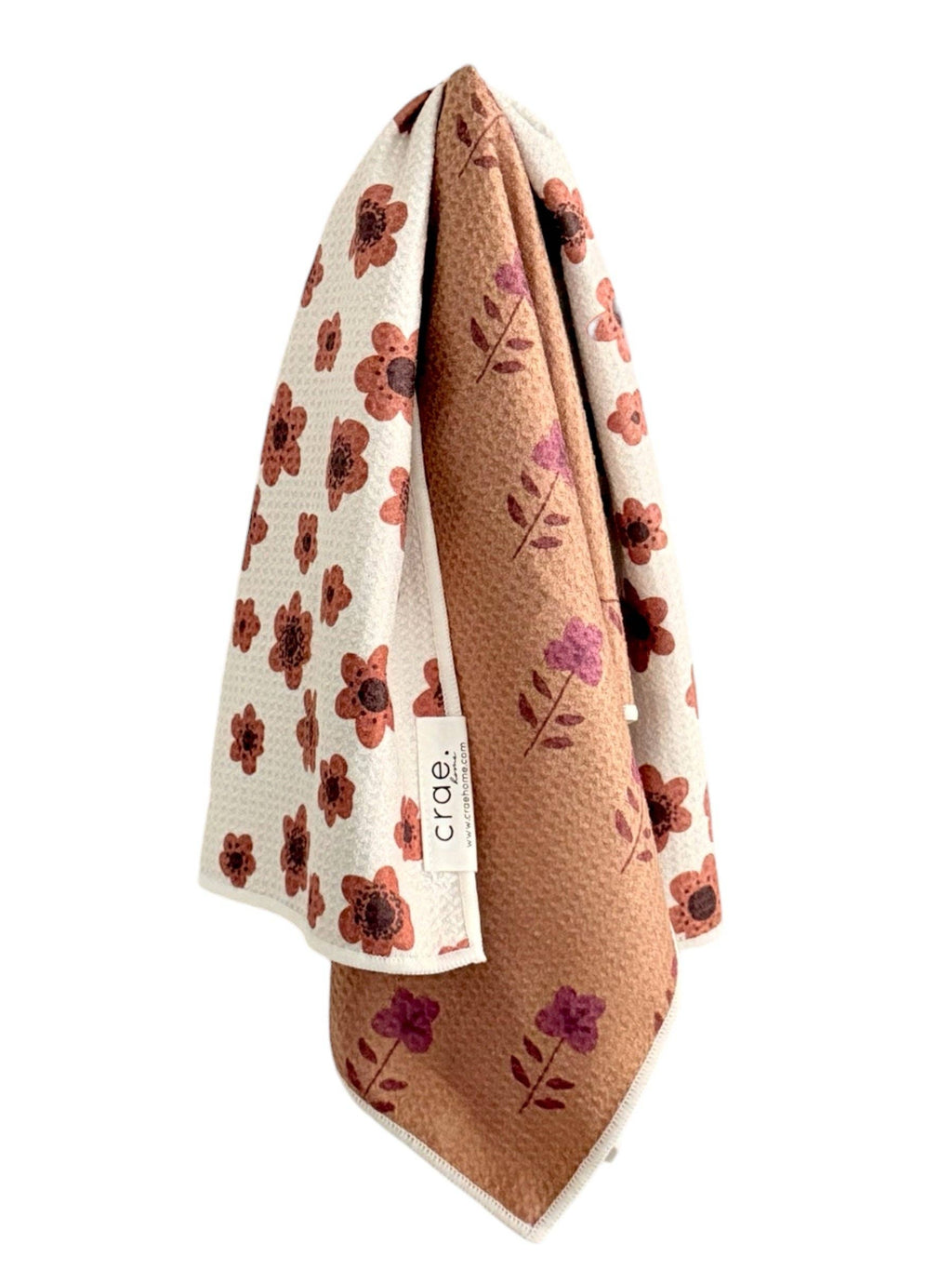 Amber Fields: Reversible Hand Towel: Cream/Brown / 19x29in