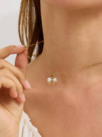 Darlin' Diamond Bow Necklace - N43