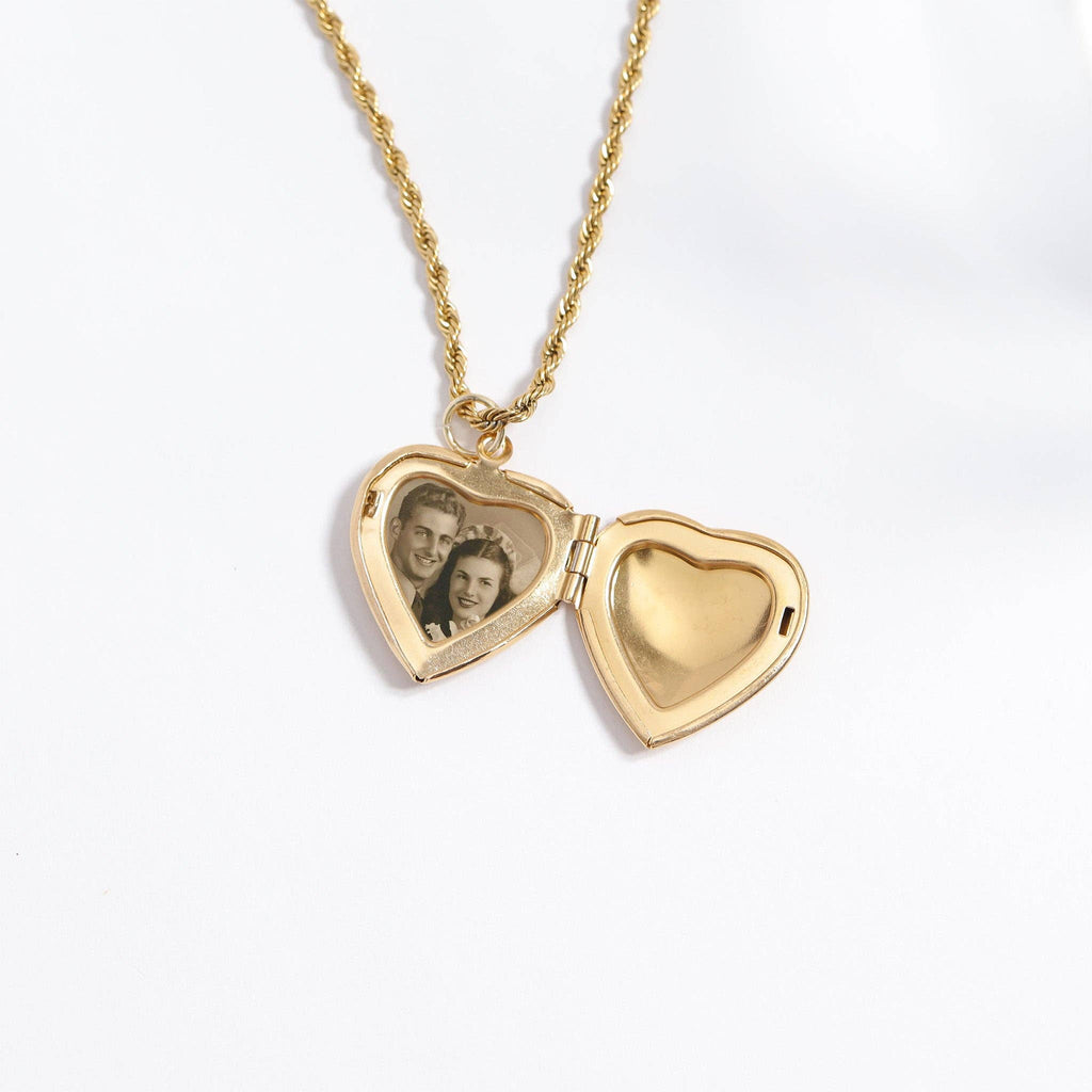 Golden Heart Locket Charm - C228