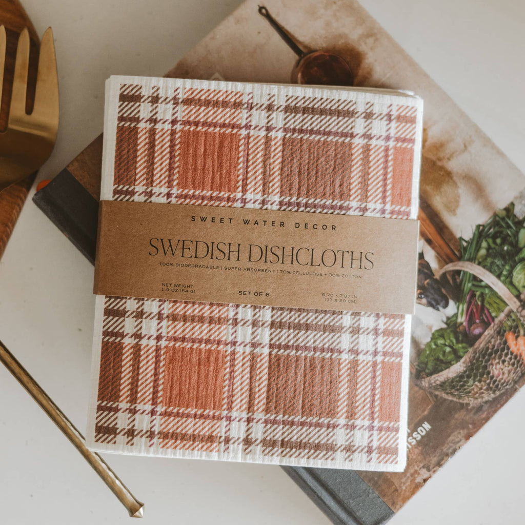 Fall Pattern Swedish Dishcloths, Set of 6 - FDC