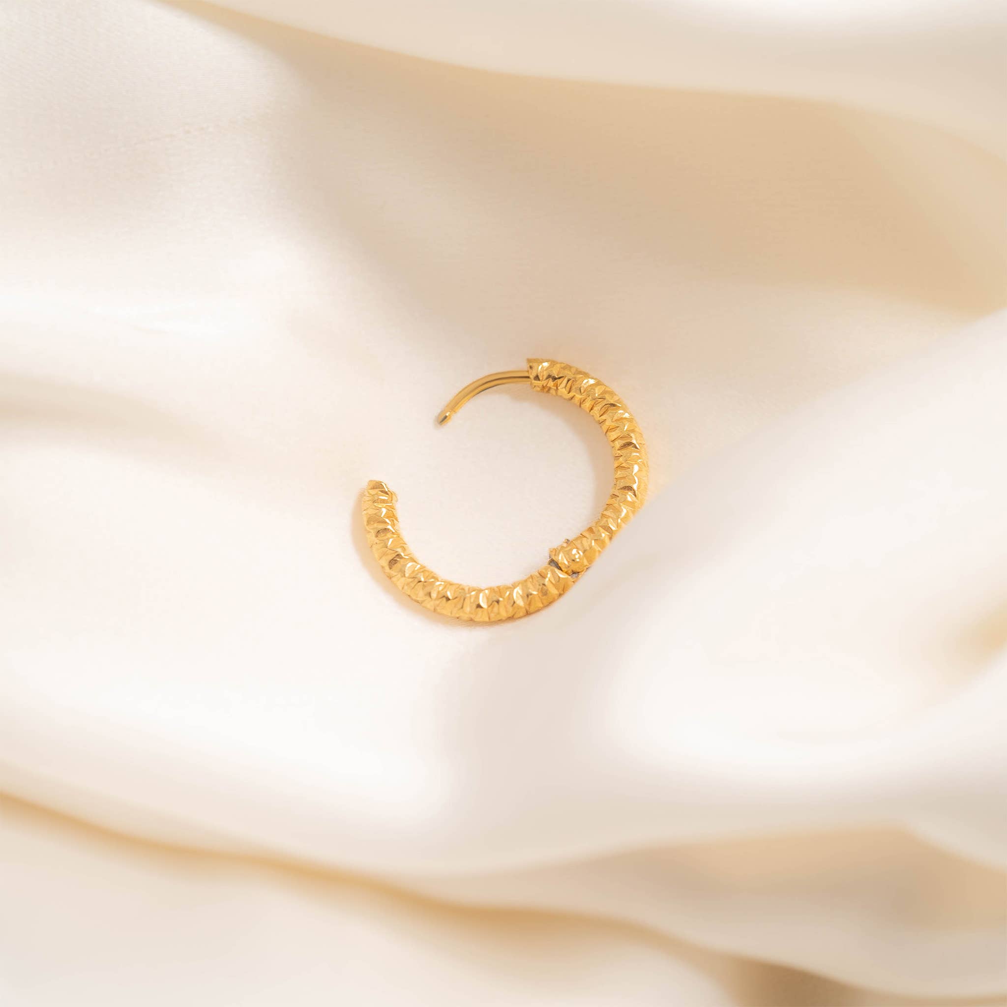 Radiant Texture Huggies Hoop Earrings - E18