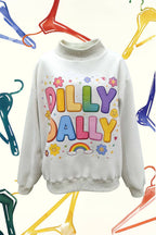 DILLYDALLY | Graphic Reversible Sweatshirt: Butter yellow