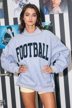 'FOOTBALL & GAMEDAY' Reversible Sweatshirt: H.GREY/BLACK