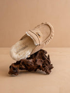 The Hayden | Almond Fur Lined Fall Mule Loafer: ALMOND / 10