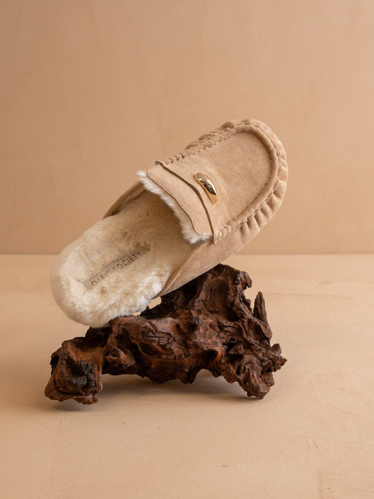 The Hayden | Almond Fur Lined Fall Mule Loafer: ALMOND / 10