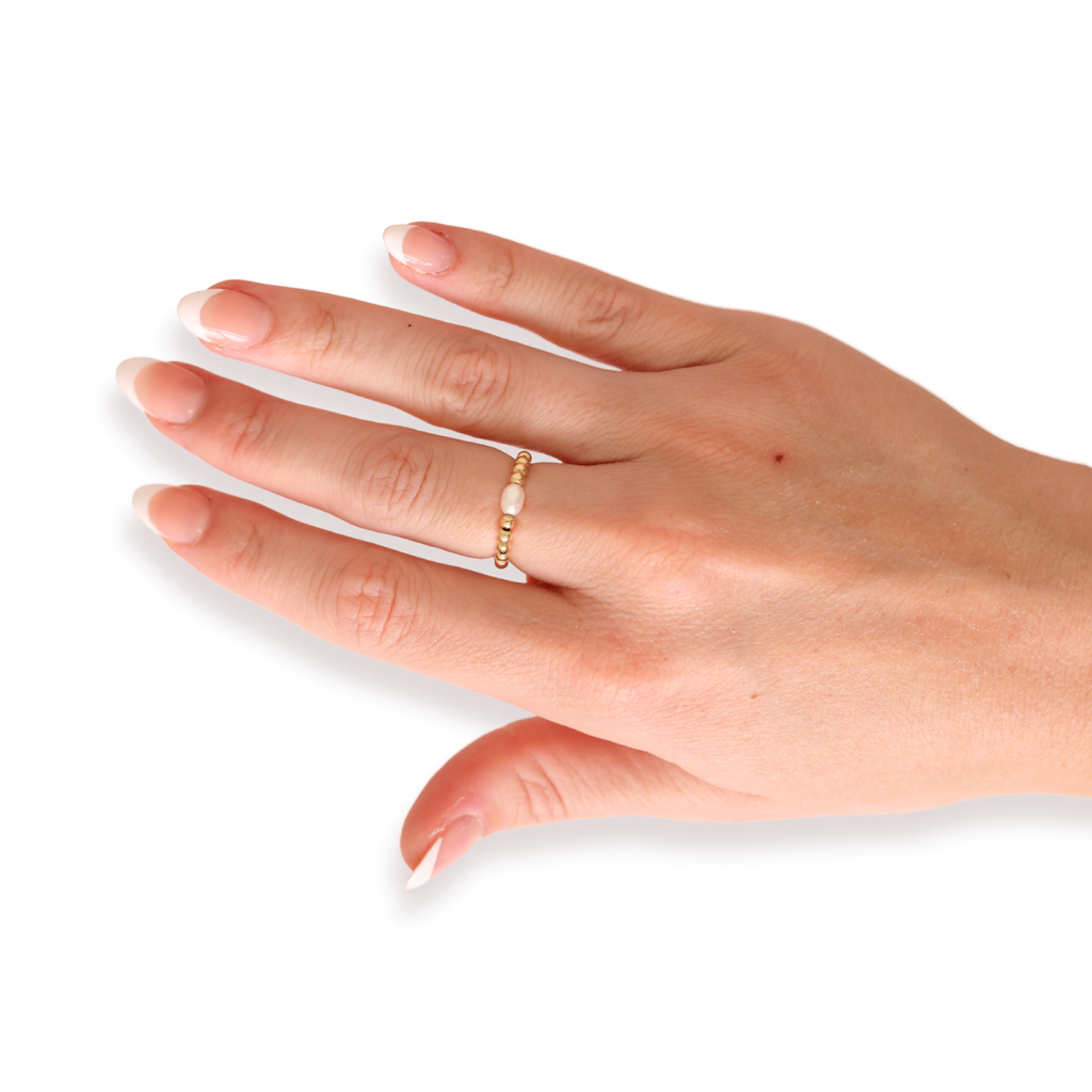 Haley Pearl Ring in Gold - B37