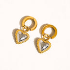 Two-Tone Love Earrings - E4